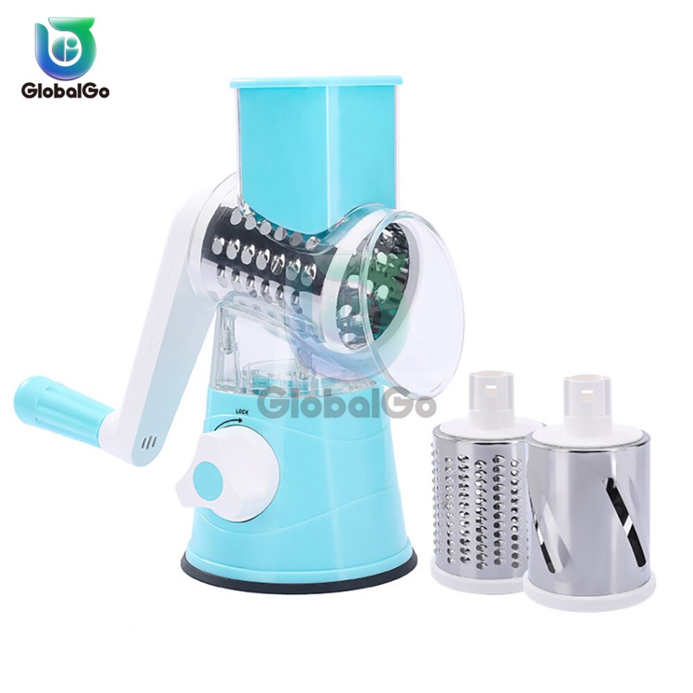Groentesnijder Ronde Slicer Raspen Aardappel Wortel Kaas Shredder Vleesmolen Plantaardige Chopper Keuken Tool: Blauw