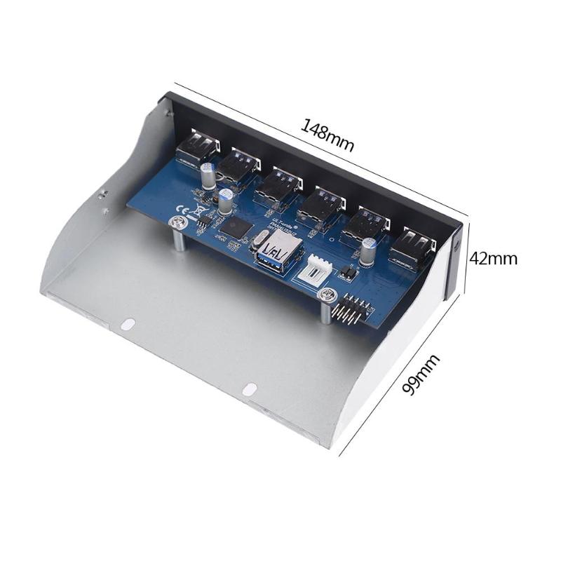 4 Ports USB3.0+2 Ports USB2.0 Desktop Front Panel Optical Drives Bay Expansion for Computer Chassis 5.25 Inch CD-ROM