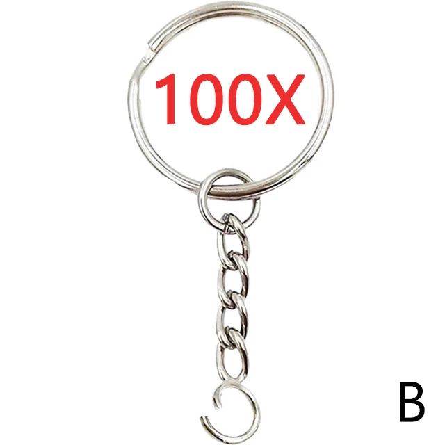 30mm/25mm/20mm Metal Key Rings Keychain Sets Keyfob Anti-rust KeyRings Key Chains Car Key Pendant Split: GRAY
