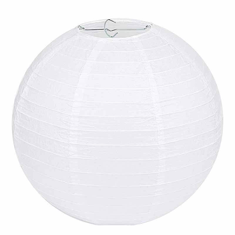 Papieren Lantaarns Goud, Zwart en Wit (Pack van 12), Ronde Lampions voor Nieuwjaarsfeest en Feesten – Maten 15, 20, 25, 30 cm