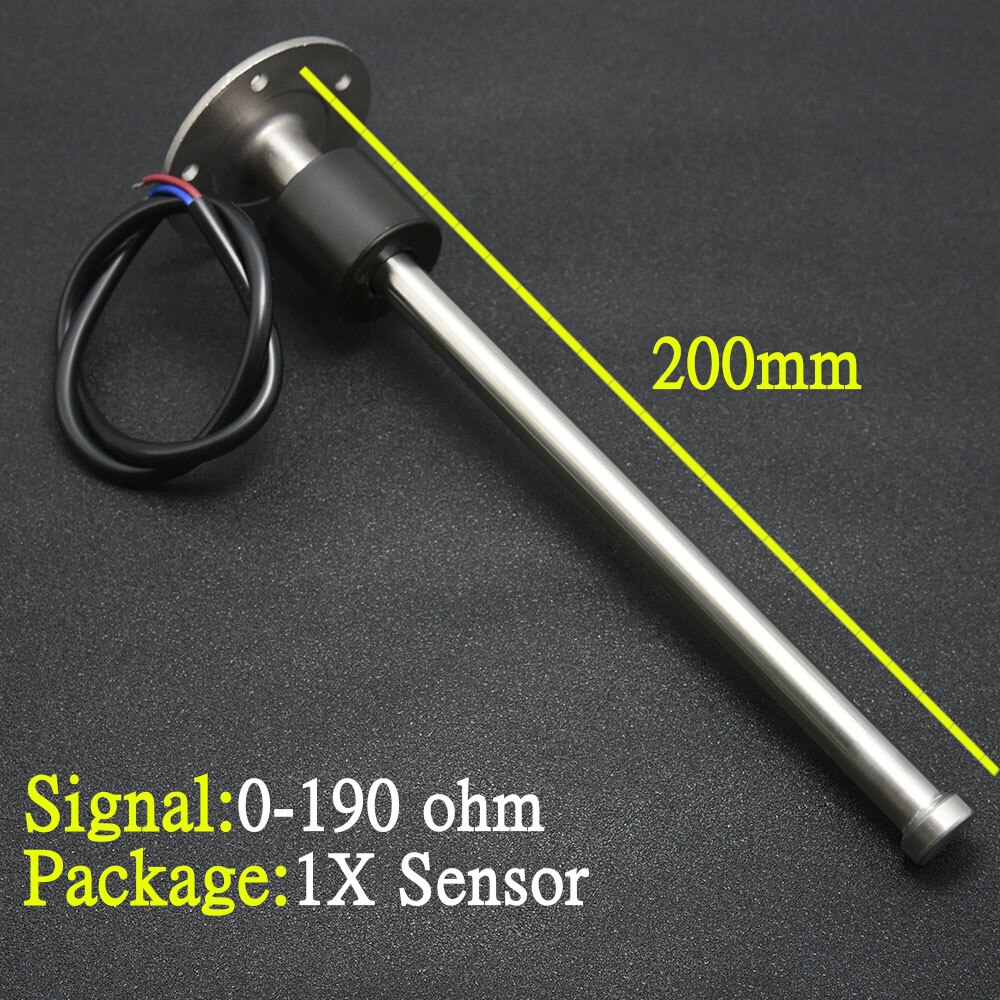 Stainless Steel Fuel Level Gauge Sensors Water level Sensor 300/250/200/150mm for 0-190ohm Marine Boat Fuel Gauges: 200mm 0-190ohm