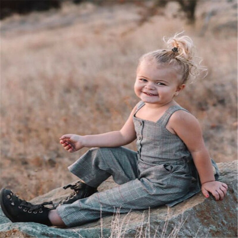 Summer Toddler Kids Baby Girl Stripe Romper Suspender Jumpsuit Pants Casual Playsuit Overalls 1-6Y