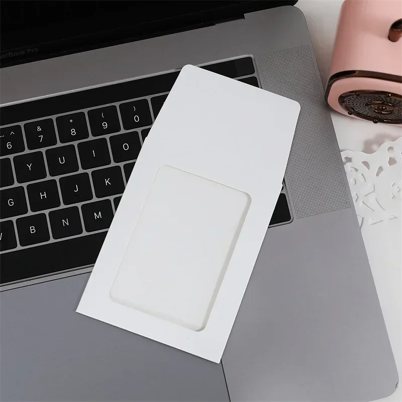 5/10pcs Paper Window Envelopes Transparent Card Holder DIY Photocards Frame Storage Packaging Bag Kawaii Pocket Envelope: Light Grey