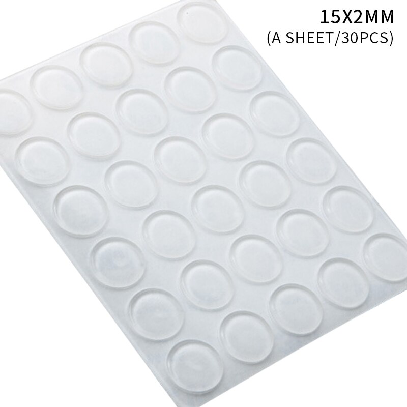 Furniture Bumpers Adhesive Silicone Bumper Pads Surface Protection for Wall Door Wooden Floor Silicone Rubber Transparent White: M15 30Grain