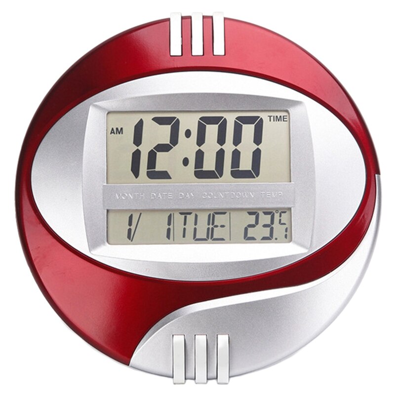Temperatur vise digital vegg elektronisk klokke lcd moderne kalender ledet brakett se stum av hjemmekontor dekorasjon