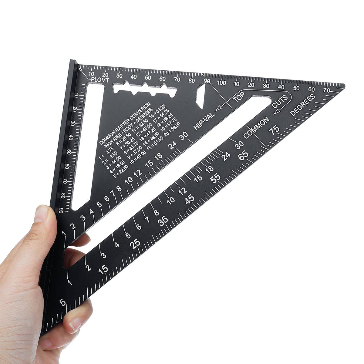 12 Triangle Angle Protractor Aluminum Alloy Speed Square Measuring Ruler Miter For Framing Building Carpenter Measuring Tools