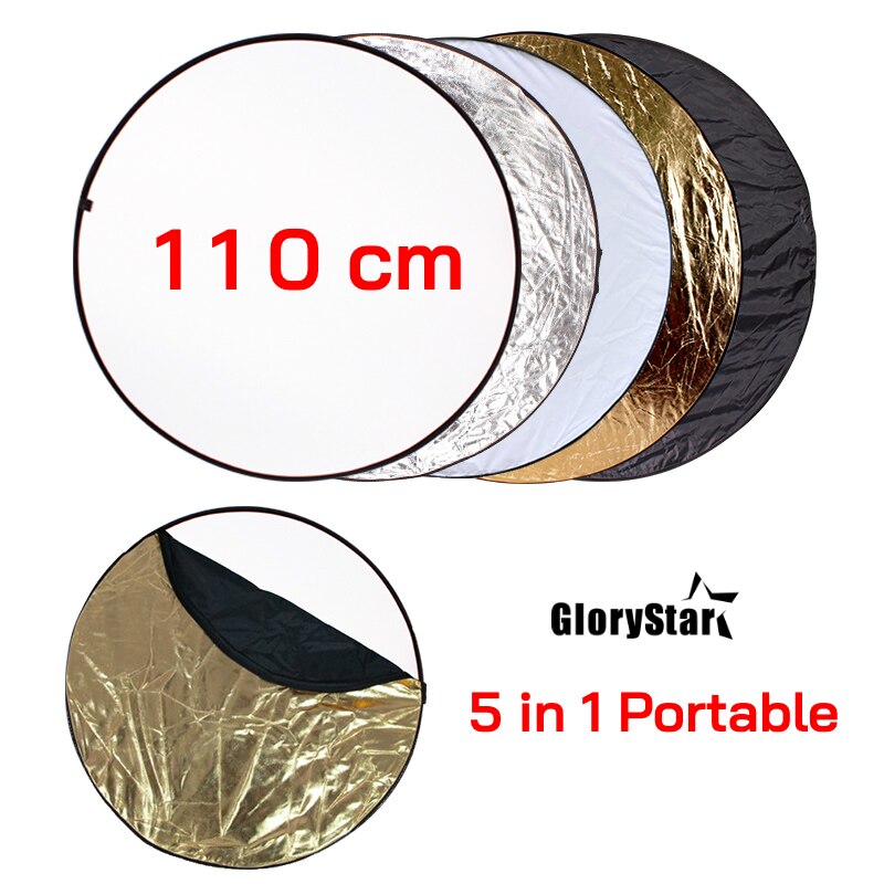 43.3 " 110cm 5- i -1 multi-disc diffusorer ljus rund reflektor med väska bärbar hopfällbar för fotostudio