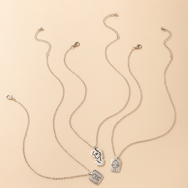 Tocona 6 stk/sæt trendy rosenblomster lås vedhæng halskæde til kvinder charms engel nøgle wafer geometri fest smykker krave 17210