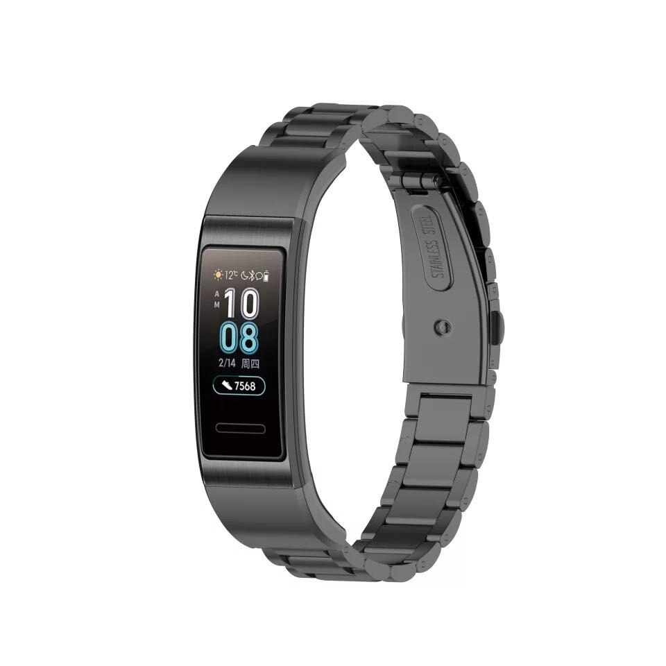 Para Huawei Band 4 Pro / Band 3 Pro pulsera inteligente de correa Milanesa magnética correa de acero inoxidable correa de reloj pulsera: Black 2