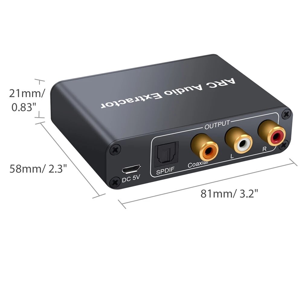 192Khz Hdmi-Compatibel Arc Audio Extractor Hdmi Audio Adapter Digitaal Naar Analoog Audio Converter Dac Spdif Rca 3.5mm Jack Uitgang