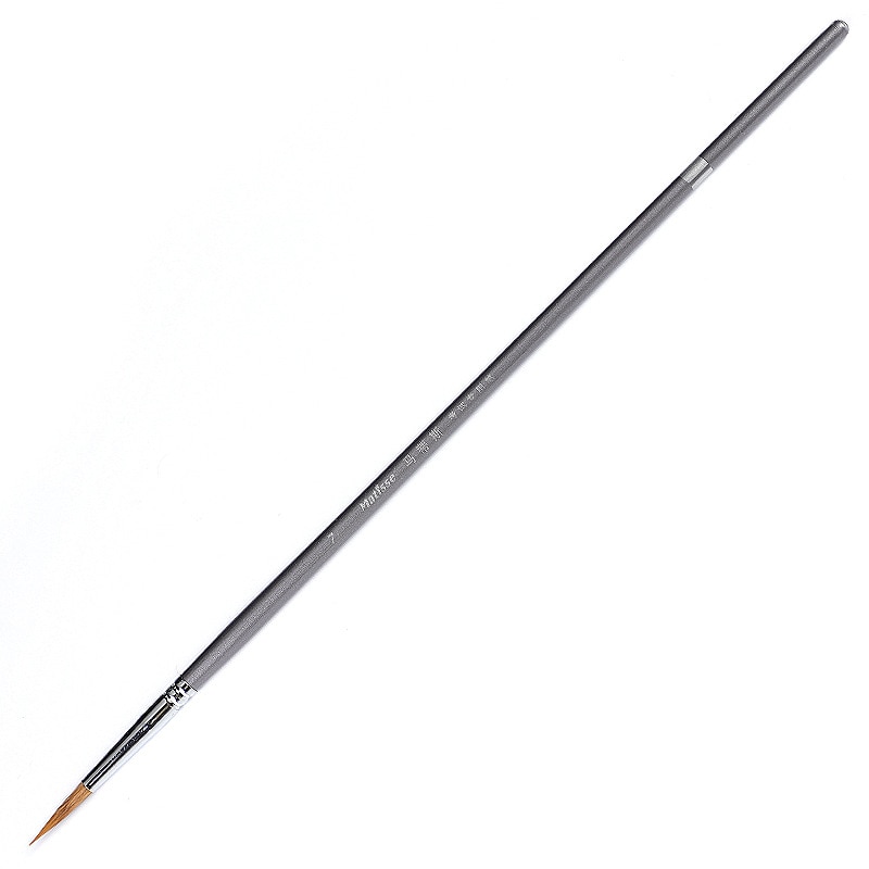 Pinceaux en poil de belette pour dessiner des lignes, lot de 9 brosses et accessoire de peinture à l&#39;huile, aquarelle et gouache très fin, avec un bouleau argenté de durable, matériel artistique