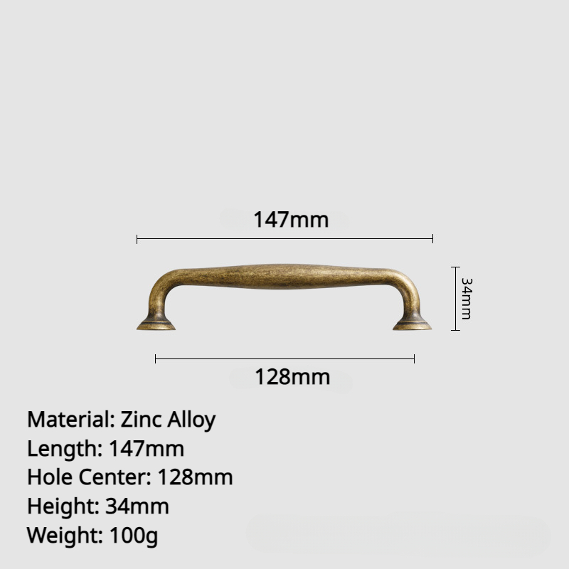 Keukenkast handgrepen antieke zinklegering kast trekt vintage retro kast hardware lade trekt voor kast kledingkast: Zilver