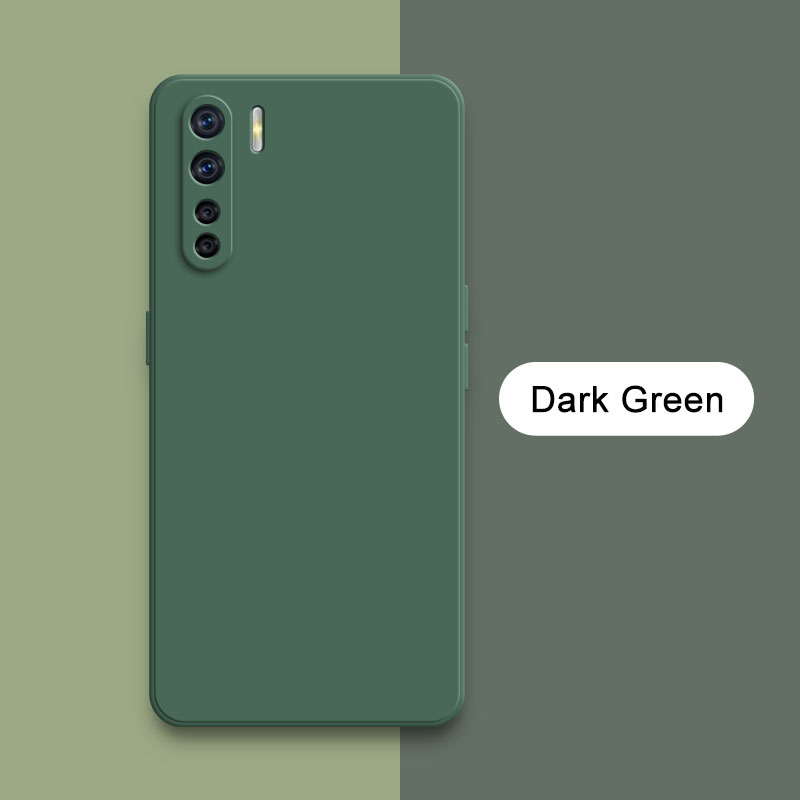 Officiellt fyrkantigt flytande silikonskal till oppo  a91 f15 reno 3 reno 3 kameraskyddande mjukt stötsäkert telefonskydd oppoa 91- hölje: Nylon- / Rosa