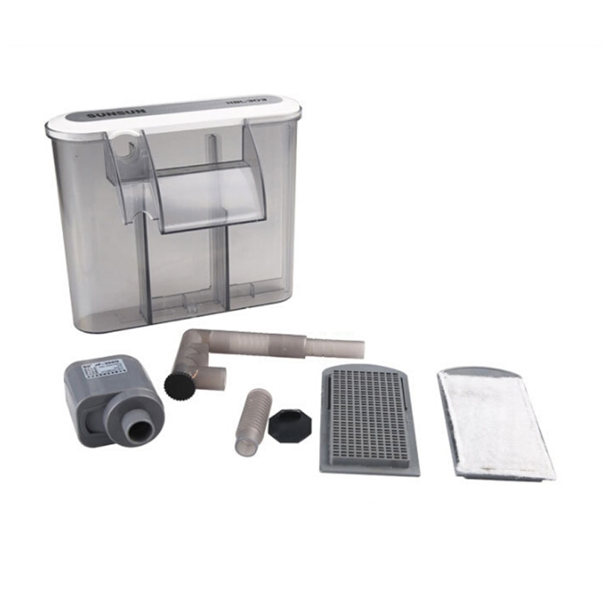 Sunsun 220v wandgemonteerd aquariumfilter aquarium schildpaddentankfilter aerobe zuivering dual 3w koolstoffilter