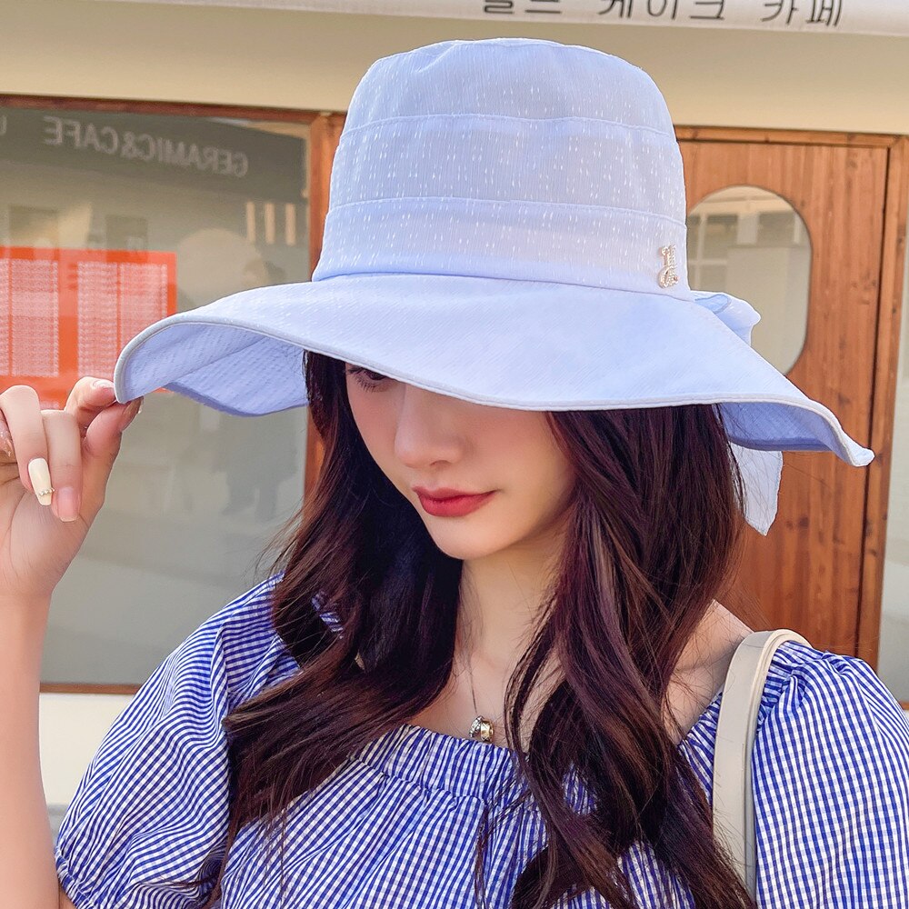 Vrouwen Zomer Zon Hoeden Plain Kleur Mode Boog Zonnehoed Vrouwelijke Outdoor Zon Reizen Strand Hoed