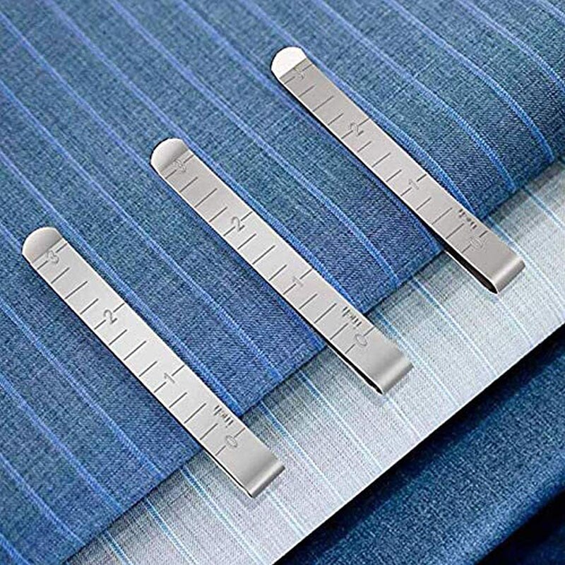 5Pcs Stainless Steel Sewing Clips Hemming Clips Marking Accessories 3 inches Measurement Quilting Ruler Supplies