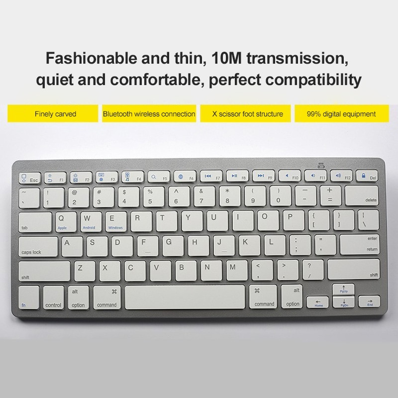 Wireless Bluetooth Keyboard Three-system Universal Slim Bluetooth Keyboard For Mac Tablet Ipad System Switching Teclado