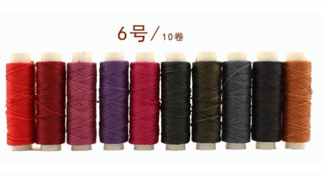 10Pcs 0.8MM 15MM Flat Waxed Sewing Line Thickness Waxed Thread For Leather Waxed Cord For Leather Craft Hand Stitching Thread: 6