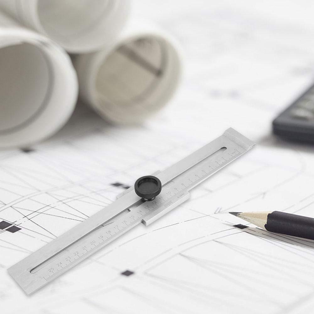 0-250/300mm industrial level Steel Marking Gauge Aluminum Alloy 170/270/370mm Scale Measure Scribing Ruler T-type Hole Ruler