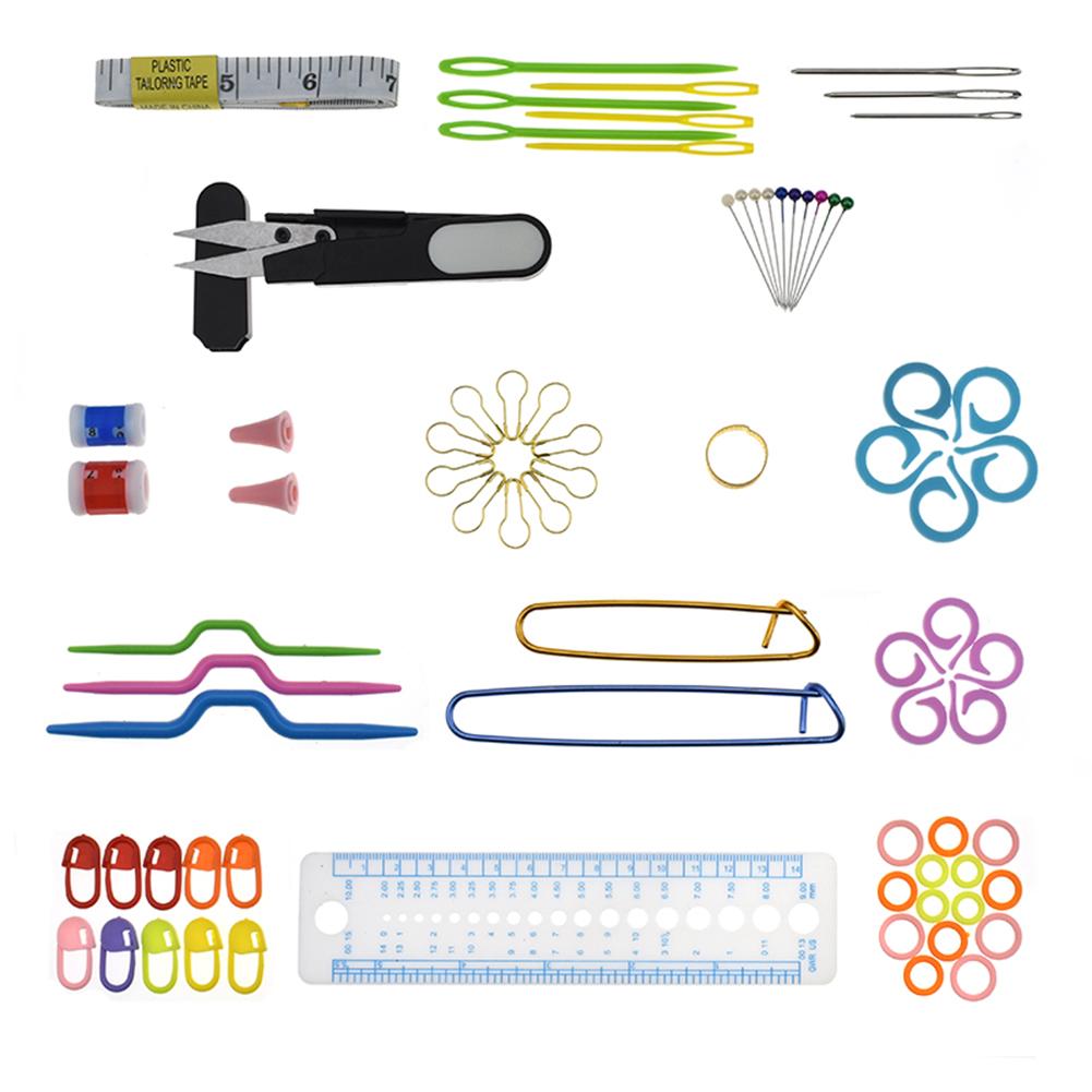 100pcs Crochet Hook Set With Yarn Knitting Needles Sewing Tools Set Stitch Holder Hook Weaving Tools Sewing Tools
