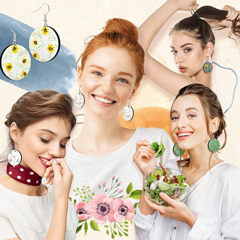 Ronde Sublimatie Leeg Oorbellen Met Oorbel Haken En Jump Ringen Onvoltooide Warmteoverdracht Oorbellen Voor Diy Project