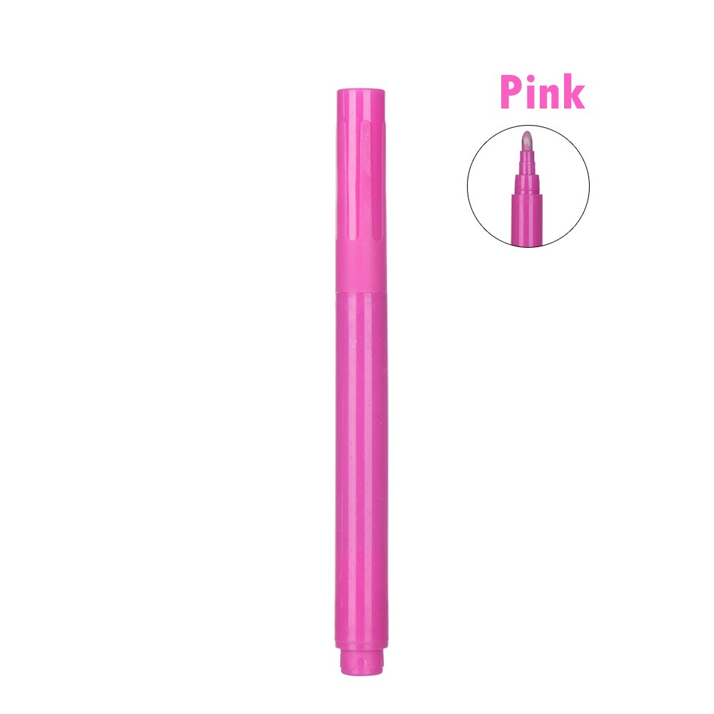 Stylos en verre métallique Non toxique, marqueurs à vin pour événements de mariage, bricolage vin votre tasse ou de bouteille en verre peint à la main 1 pièces: pink
