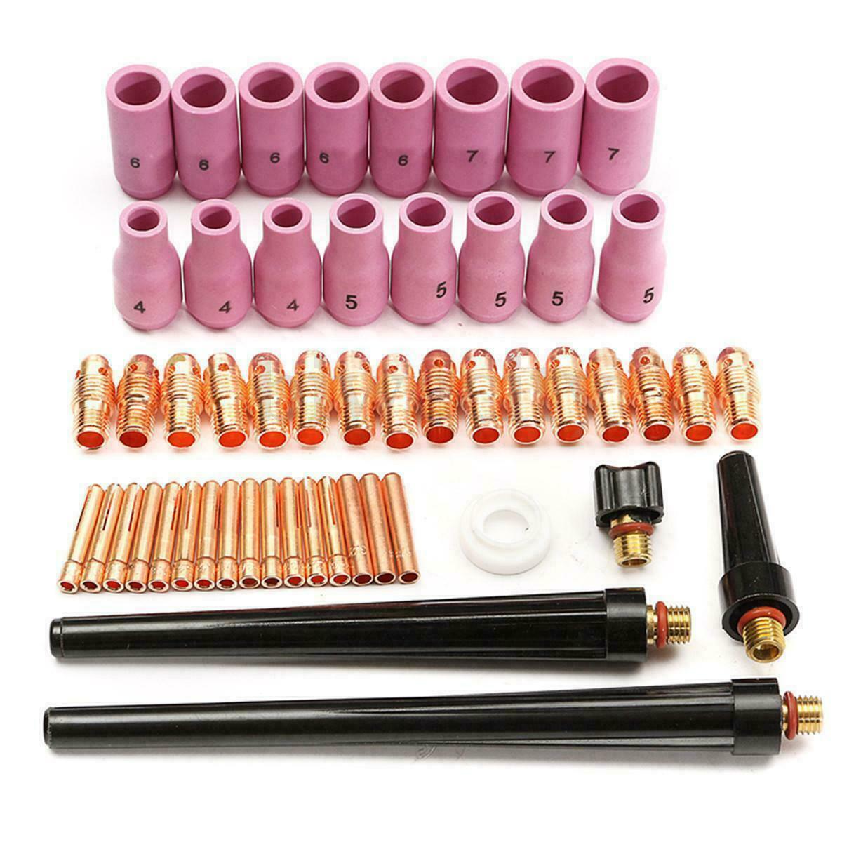 58 Sets Of TIG Welding Consumables WP-17/18/26 TIG Welding Torch Consumables KIT Gas Lens Collet Welding Equipment Accessories