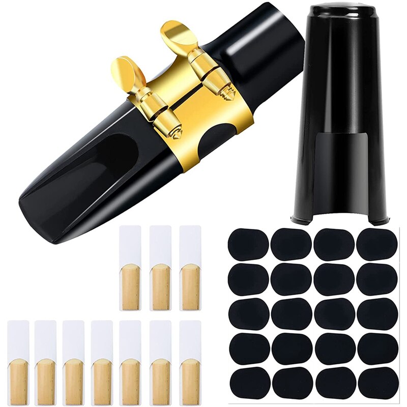 31 Stuks Altsax Mondstuk Kit Bevat Saxofoon Mondstuk Met Metalen Ligatuur, Saxofoon Accessoires: Default Title