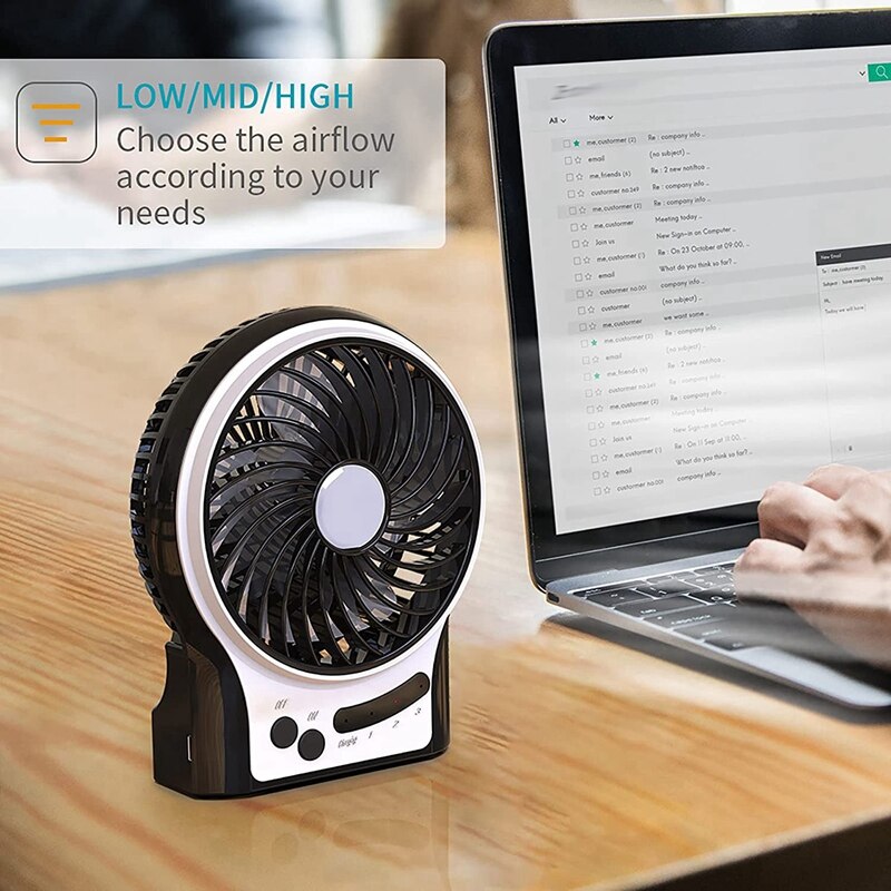 OPOLAR Mini Fan USB Desk Fan Small Portable Hand Held Fan 2200Mah Rechargeable Battery Fan For Office Desktop Travel Camping