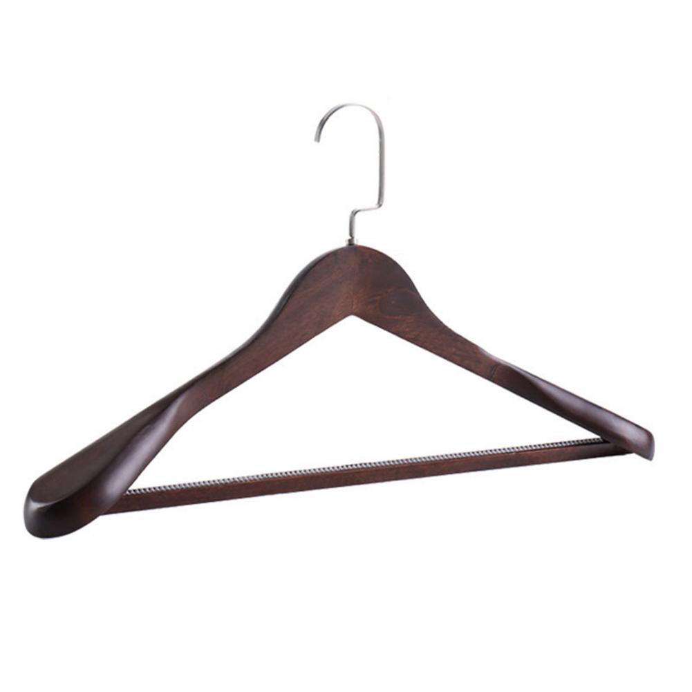 Wood Anti-slip Clothes Hanger Wide Shoulder Drying Rack Coat Hanger Curved Shoulder Household Clothes Racks Hanging Organizer: WHITE