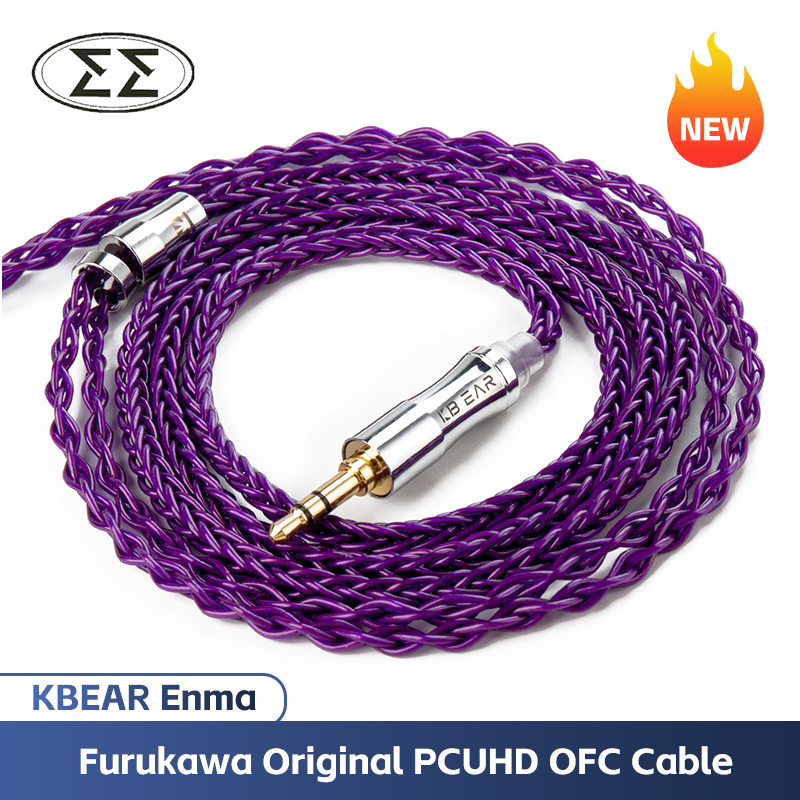 KBEAR Enma 8Core Furukawa Original PCUHD OFC Upgrade Cable 2.5/3.5/4.4mm With 2Pin/MMCX Connector For KBEAR LARK KS2 IEMS