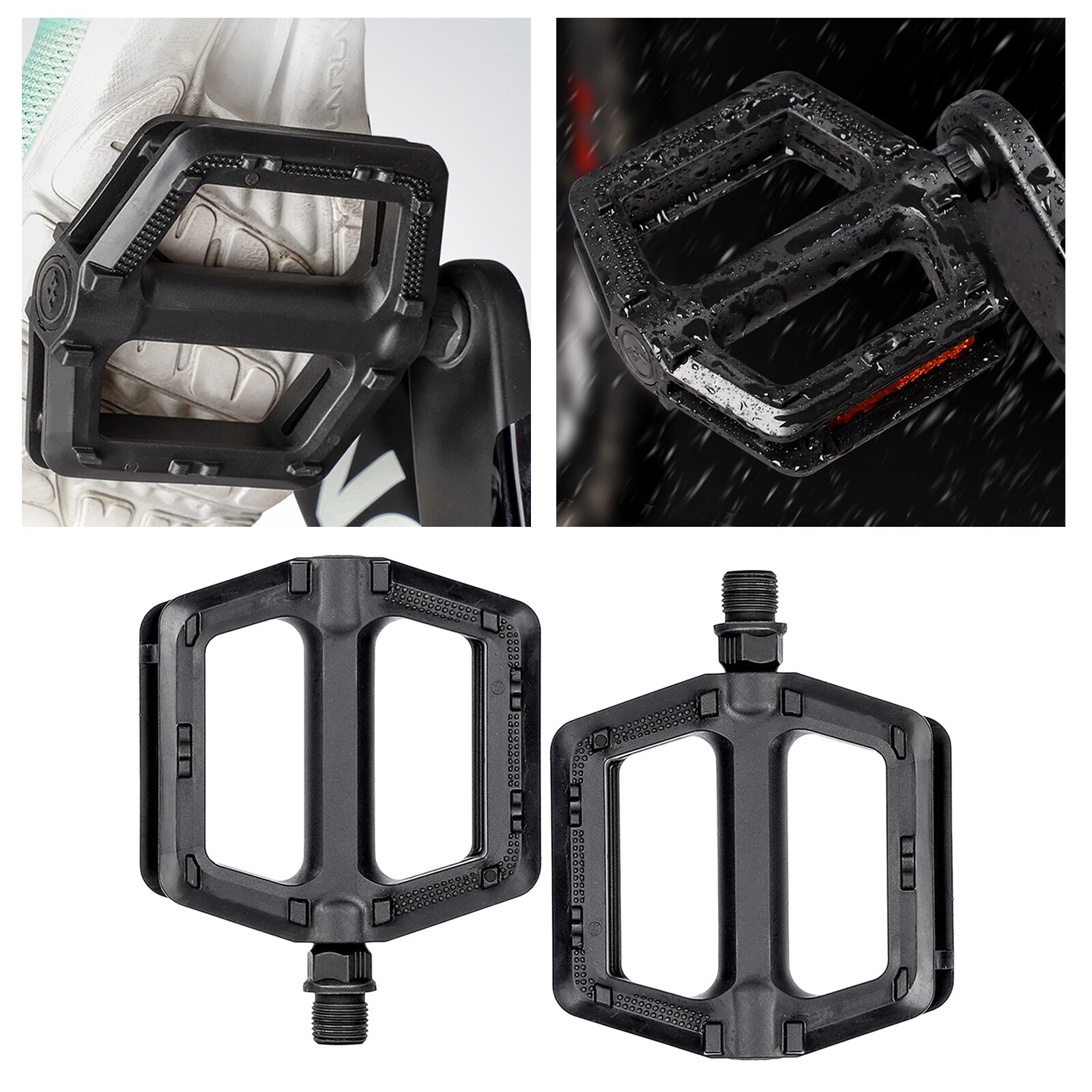 1 paar Tragbare MTB Bike Fahrrad Pedale Kunststoff Rennrad DU Lager Pedale Radfahren Mountainbike Teile