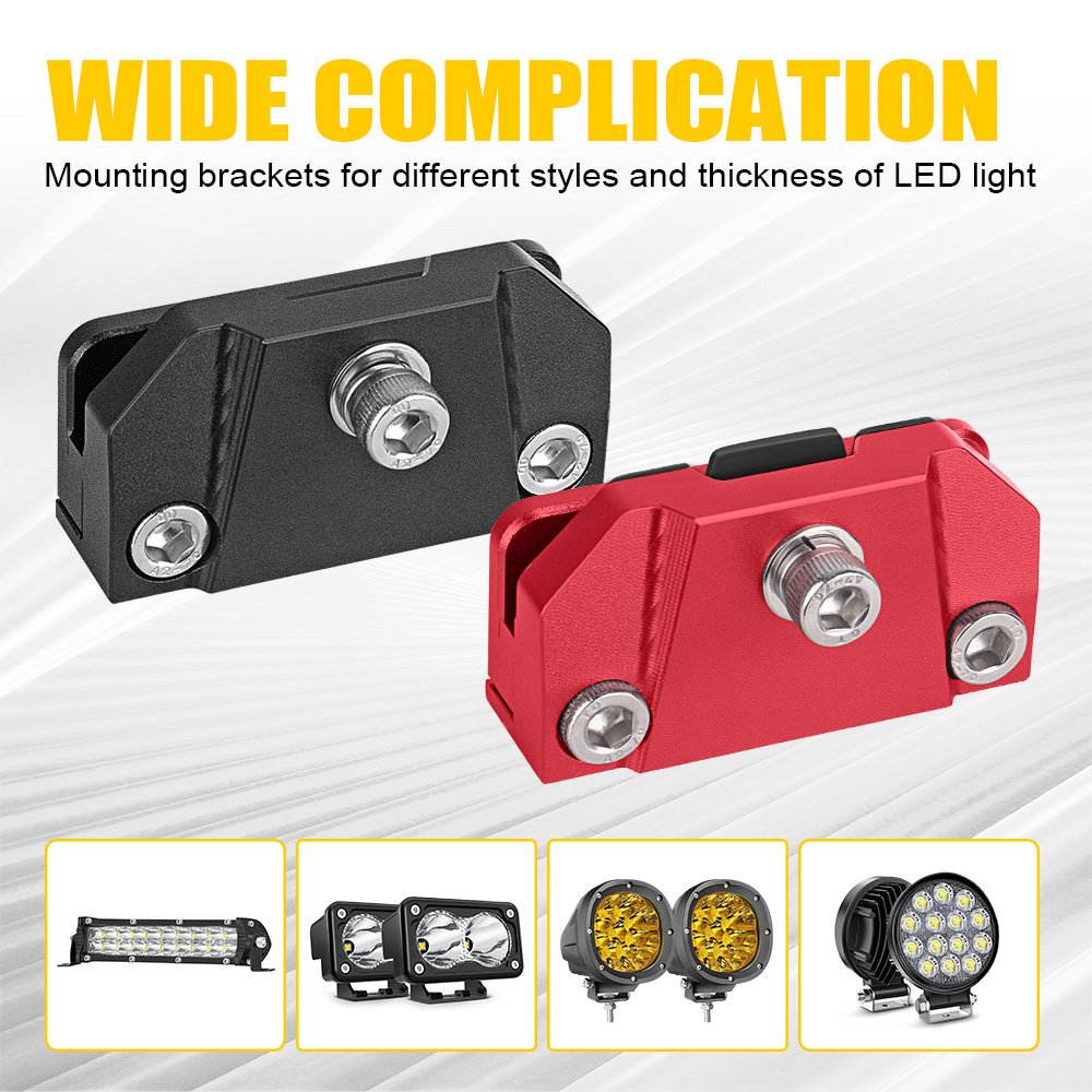 Led Autolichten Beugel Autokap Montage Houder Licht Werkbalk Led Mount Klem voor SUV 4X4 Auto Universeel Zwart Rood