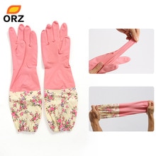 Orz Huishoudelijke Latex Schoonmaak Handschoenen Roze Lange Handschoen Afwassen Handschoen Vrouw Werk Rubber Handschoen Keuken Benodigdheden