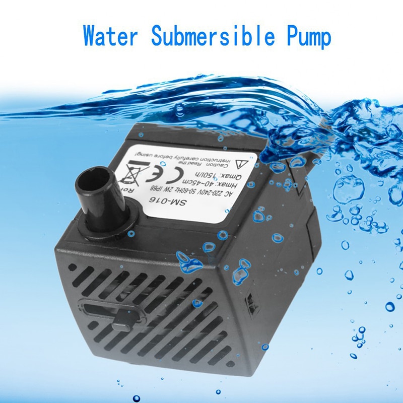 AC 220V 3W EU Plug Submersible Water Pump Aquarium Fountain Air Fish Pond Tank 1pcs