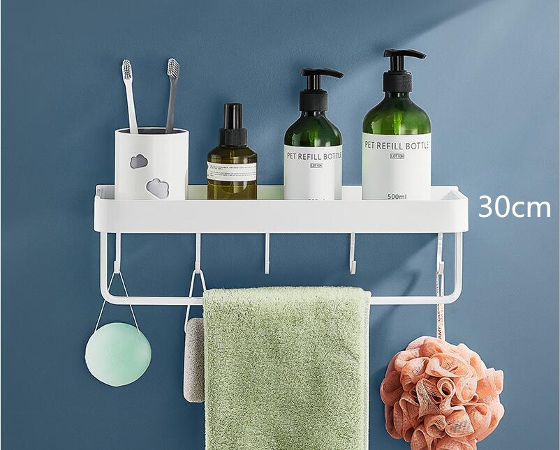 Tuqiu Badkamer Plank Bad Douche Plank Aluminium Wit Badkamer Shampoo Houder Hoek Plank Wandmontage Keuken Opslag Houder: Groen & Oranje