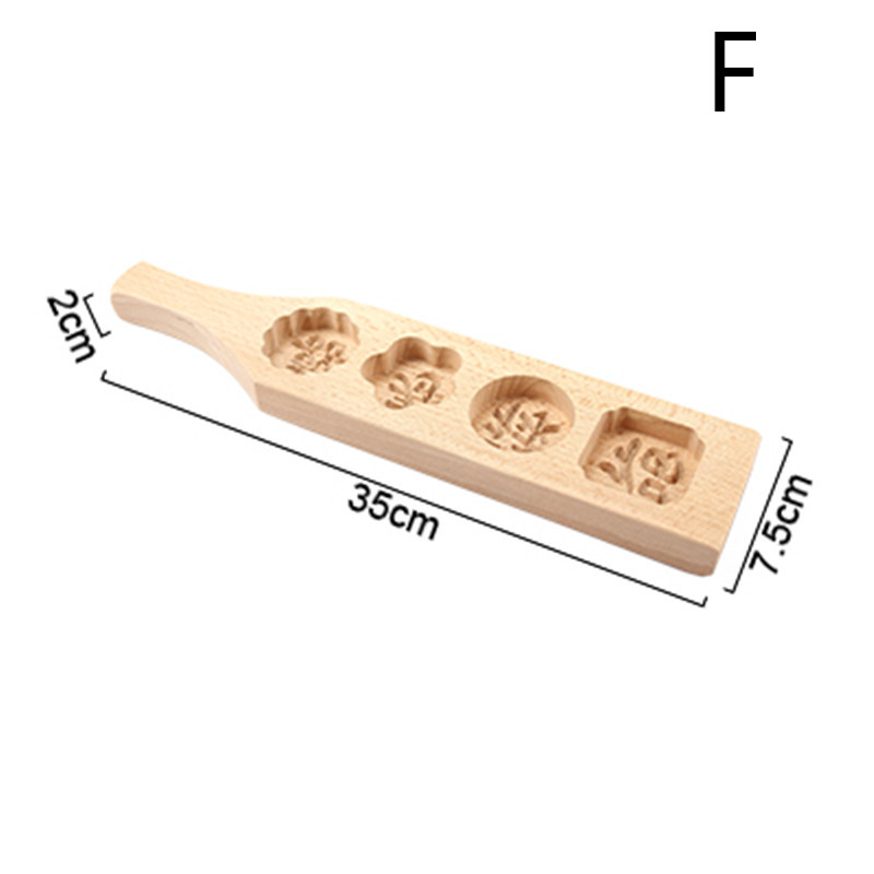 1 Pcs Wood Mooncake Baking Mold Cookies Mold 3D Flower Fondant Mooncake Tools, Mooncake Decorating Kitchen Accessories: F