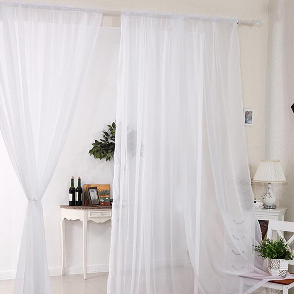 Europe Solid White Curtains For Living Room Kitchen Window Decoration Transparent Tulle Curtains Window Sheer for the Bedroom