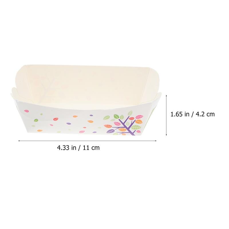 100Pcs Wegwerp Voedsel Dienblad Boot Vorm Papier Verpakking Box Snack Wikkelen Doos Gebakken Kip Dog Olie-proof Papier Dozen