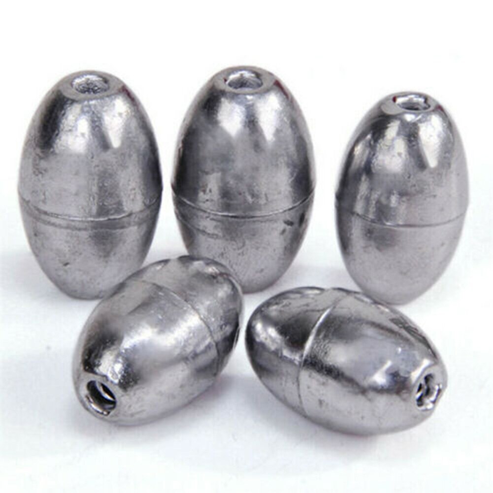100Pcs Olive-Shaped Hollow Groove Lead Sinker Fishing Sinker Tackle 2/3/4/5/6g Portable Corrosion Resistant Fishing Tools