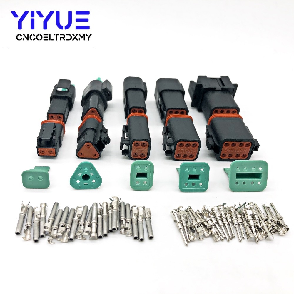 Deutsch DT Serie Zwarte Connector Waterdichte Elektrische Plug DT06/DT04 2/3/4/6/8 pin Motor/Versnellingsbak Voor Auto Bus Motor Truck