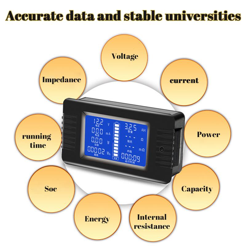 lithium battery capacity indicator DC Multifunction Battery Monitor Meter LCD Digital battery tester Battery level indicator