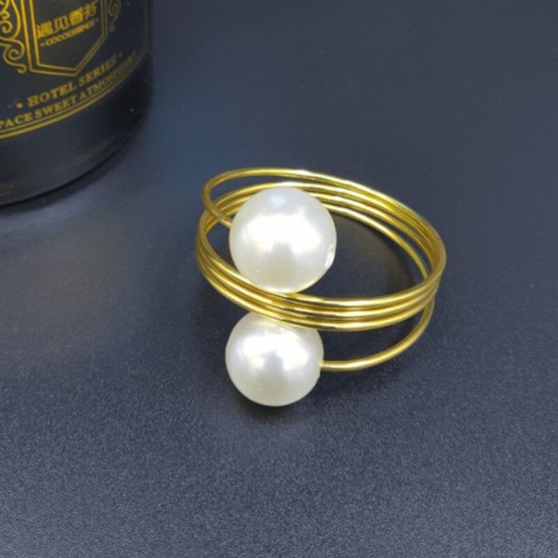 Lot de 12 porte-serviettes en métal perlé pour hôtel, fournitures de mariage, anneau de serviette, décoration de table de restaurant, boucle