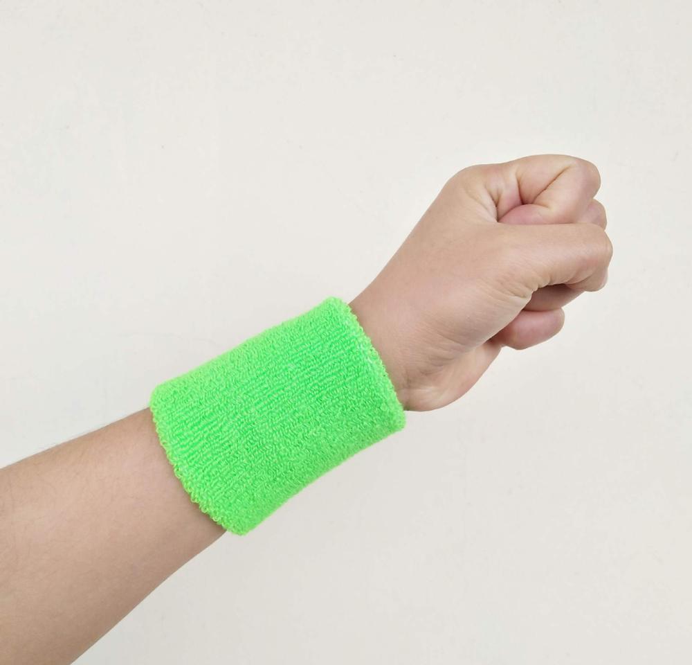 1pc Wristbands Sport Sweatband Hand Band Sweat Wrist Support Brace Wraps Guards For Gym Volleyball Basketball Teennis: Light Green / 80X80MM