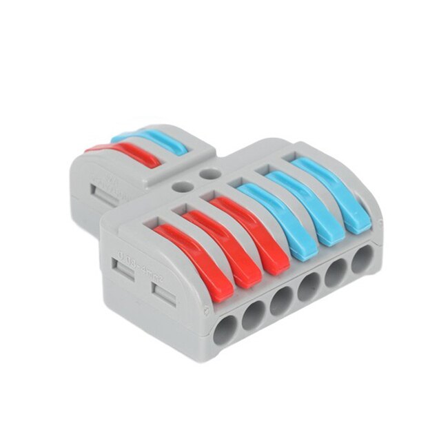 Wire Connector Quick Terminal Block Plug Adapter 2/3/4/6 Way Push-in Terminal Block Fast Cable Connector for 28-12AWG Universal: 04