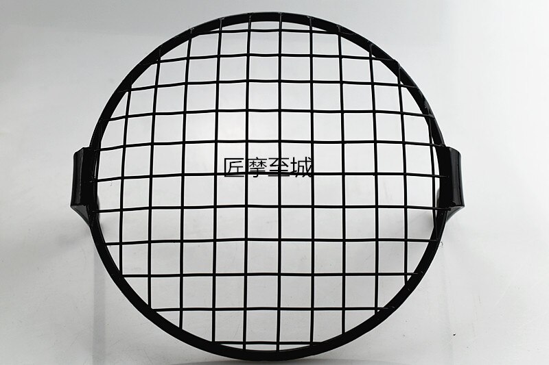 Universal 7inch Motorcycle Headlight Mesh Grill Mask Headlamp Protector Guard Square/Rhombus Cover 18CM: Dark Grey
