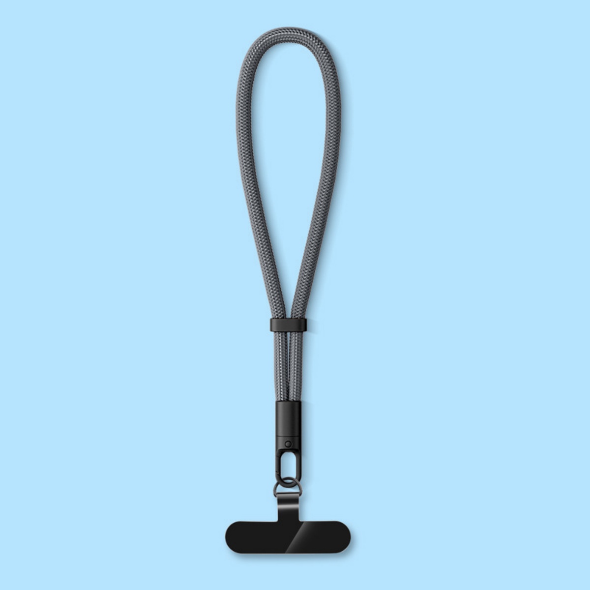 Universal Adjustable Mobile Phone Lanyard Short Wrist Strap with Self-locking Anti Durable Polyester Phone Strap: Silver / Gray