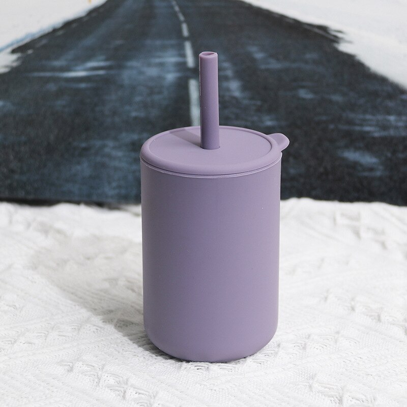 Housse Silicone Formation Tasse Avec Paille Couvercle de Preuve De fuite Applicables Anti-Déversement Gobelet Pour Enfants L9