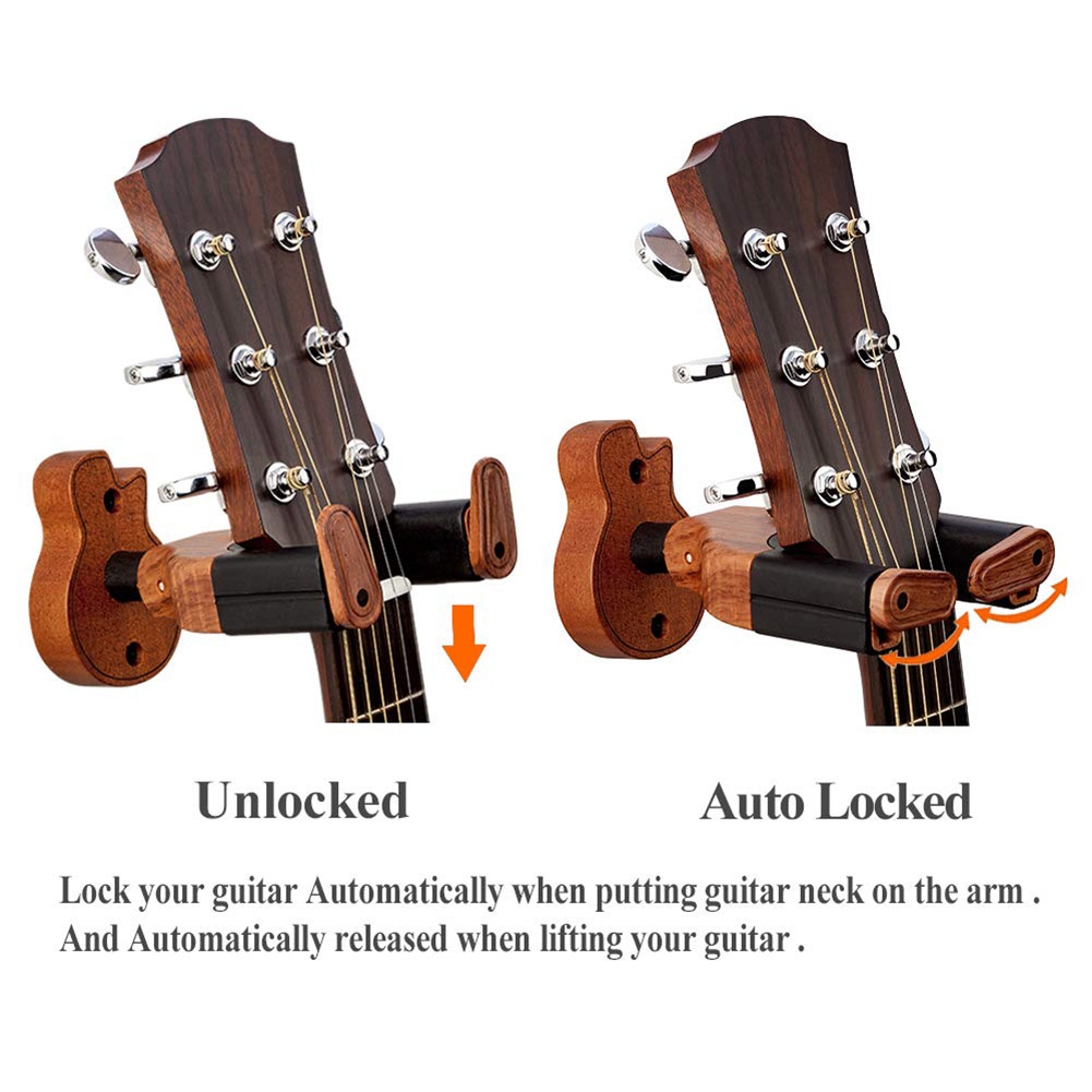 1 stk trævægbeslag guitar bøjle holder krog holder hængende beslag husholdning praktisk guitar bøjle holder krog