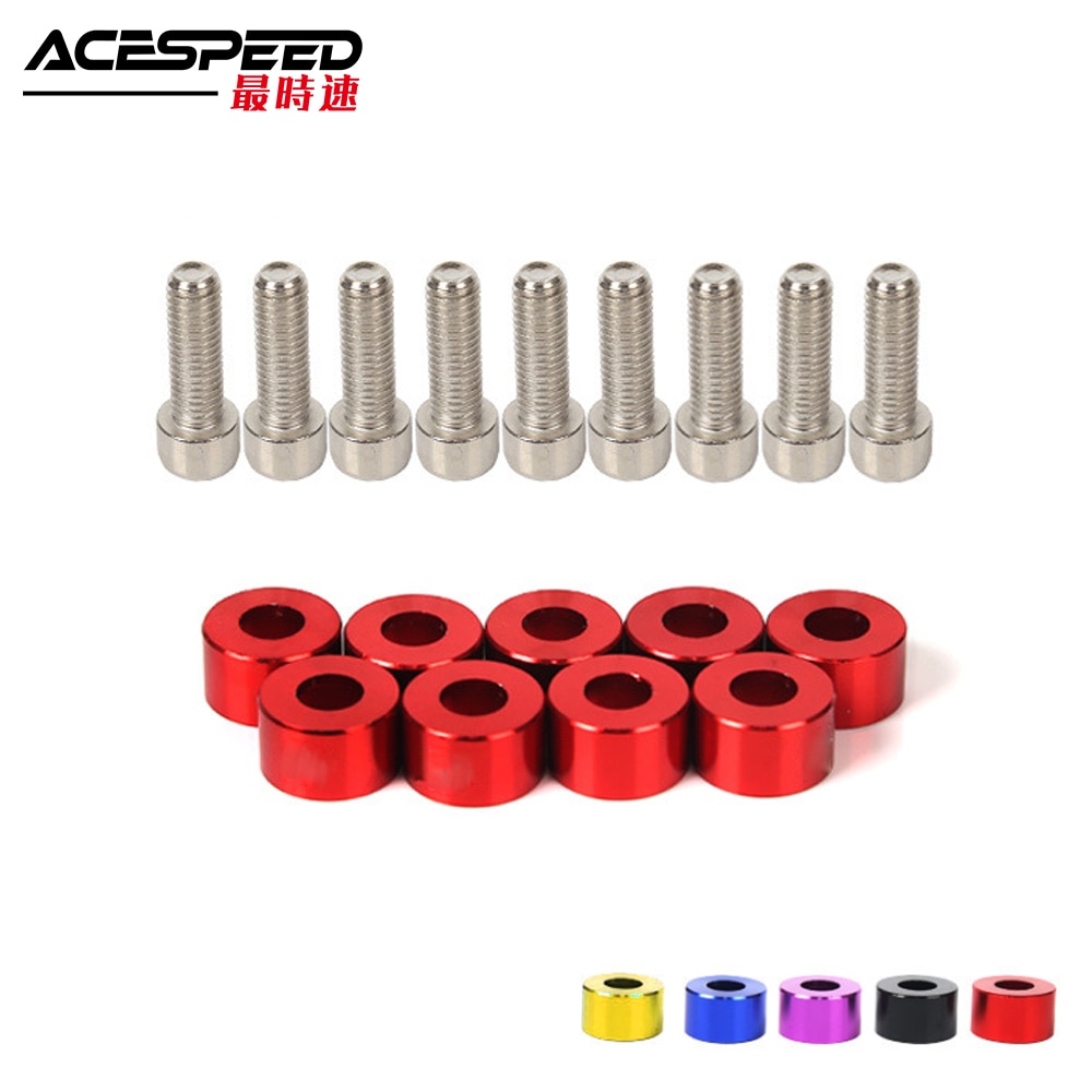 Jdm aluminium 9 stk neo krom motor kjole  up 8mm metriske skive skiver kit fender skivehoved